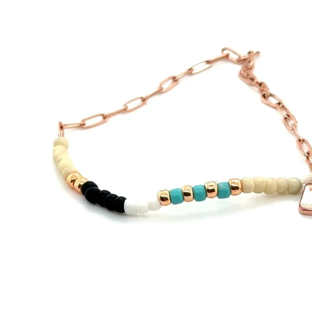 Pura Vida Rose‎ Gold Beaded Stretch Bracelet